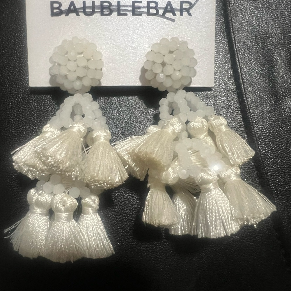Nordstrom White Tassel Earrings